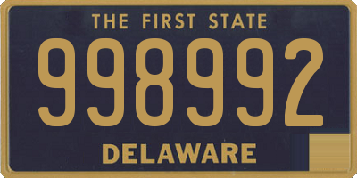 DE license plate 998992