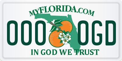 FL license plate 0000GD