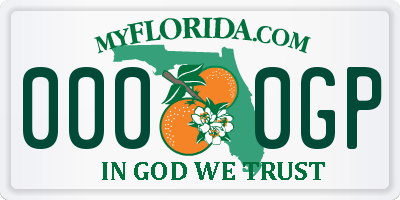 FL license plate 0000GP