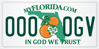 FL license plate 0000GV