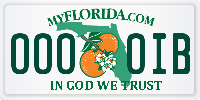 FL license plate 0000IB