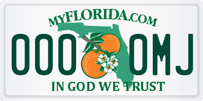 FL license plate 0000MJ