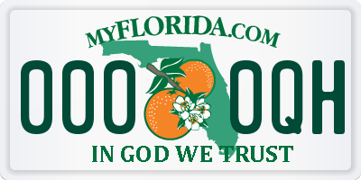 FL license plate 0000QH