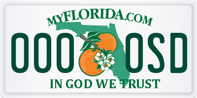 FL license plate 0000SD
