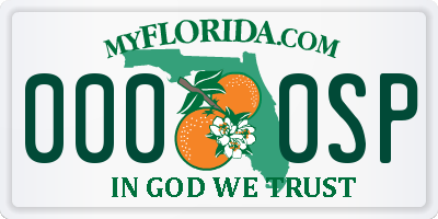 FL license plate 0000SP