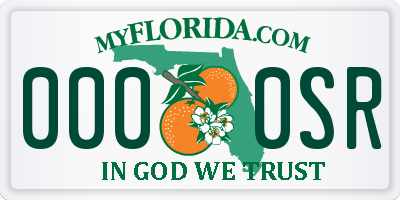 FL license plate 0000SR