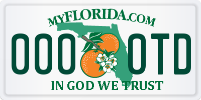 FL license plate 0000TD