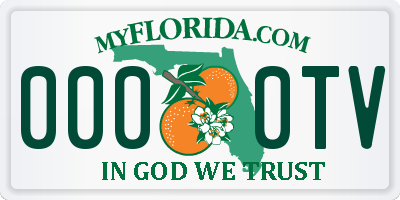 FL license plate 0000TV