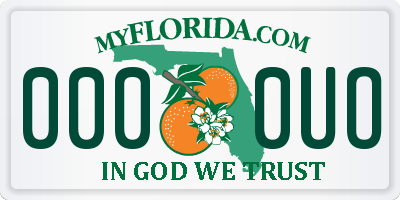 FL license plate 0000UO