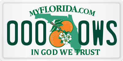 FL license plate 0000WS