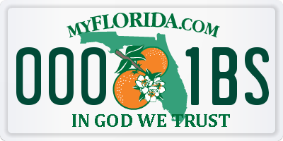 FL license plate 0001BS