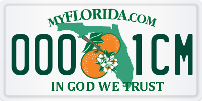 FL license plate 0001CM