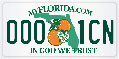 FL license plate 0001CN
