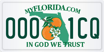 FL license plate 0001CQ