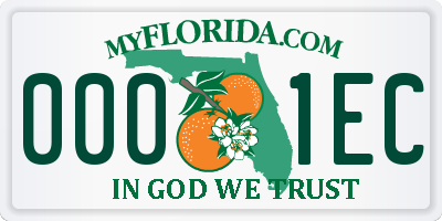 FL license plate 0001EC