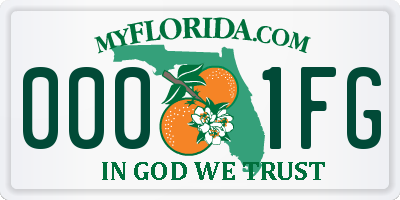 FL license plate 0001FG