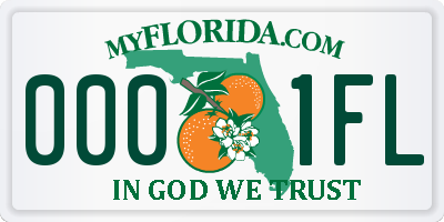 FL license plate 0001FL
