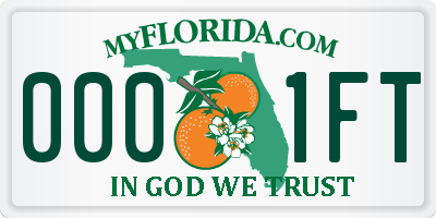 FL license plate 0001FT