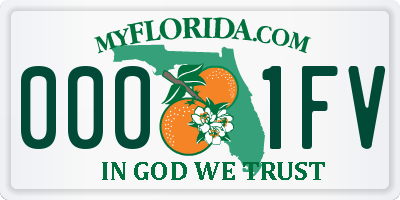 FL license plate 0001FV