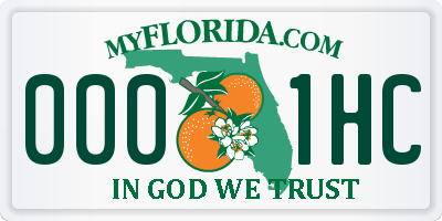 FL license plate 0001HC