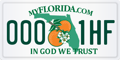 FL license plate 0001HF