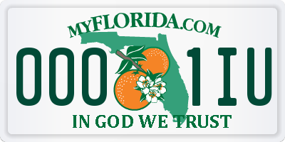 FL license plate 0001IU