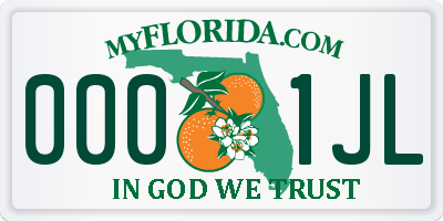 FL license plate 0001JL
