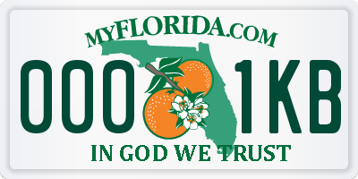 FL license plate 0001KB