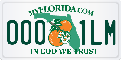 FL license plate 0001LM