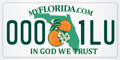 FL license plate 0001LU