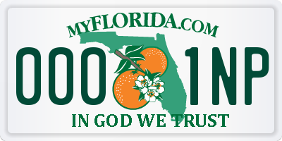 FL license plate 0001NP