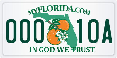 FL license plate 0001OA