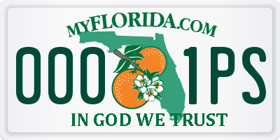 FL license plate 0001PS