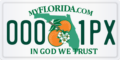 FL license plate 0001PX
