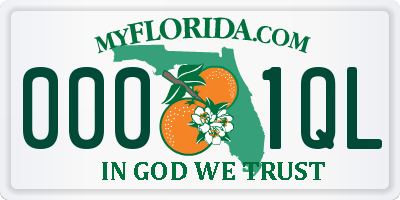 FL license plate 0001QL
