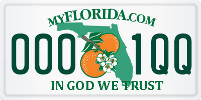FL license plate 0001QQ
