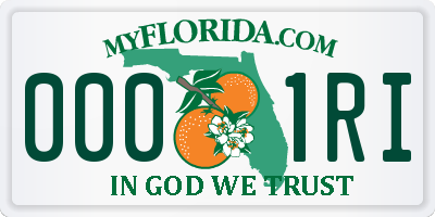FL license plate 0001RI