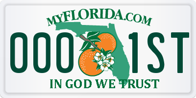 FL license plate 0001ST