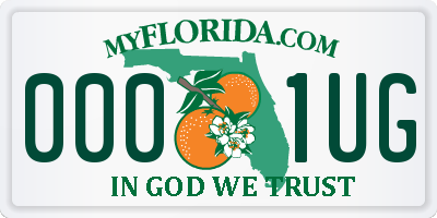 FL license plate 0001UG