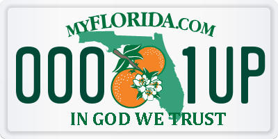 FL license plate 0001UP