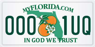 FL license plate 0001UQ