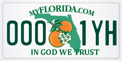 FL license plate 0001YH