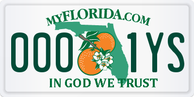 FL license plate 0001YS