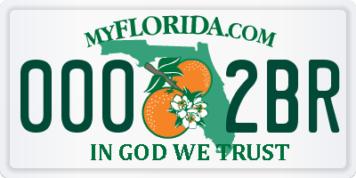 FL license plate 0002BR