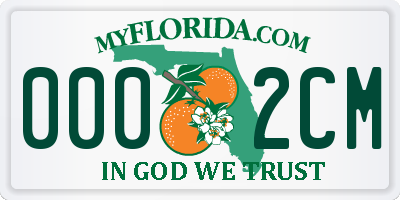 FL license plate 0002CM
