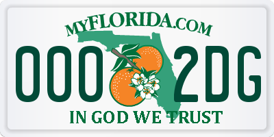 FL license plate 0002DG