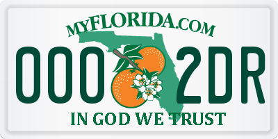 FL license plate 0002DR