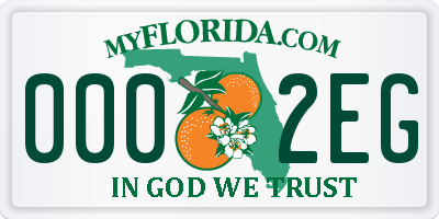 FL license plate 0002EG