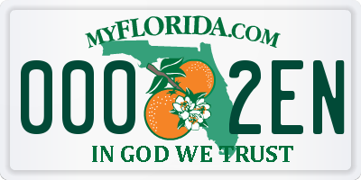 FL license plate 0002EN