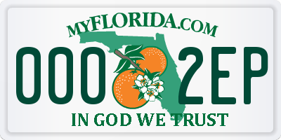 FL license plate 0002EP